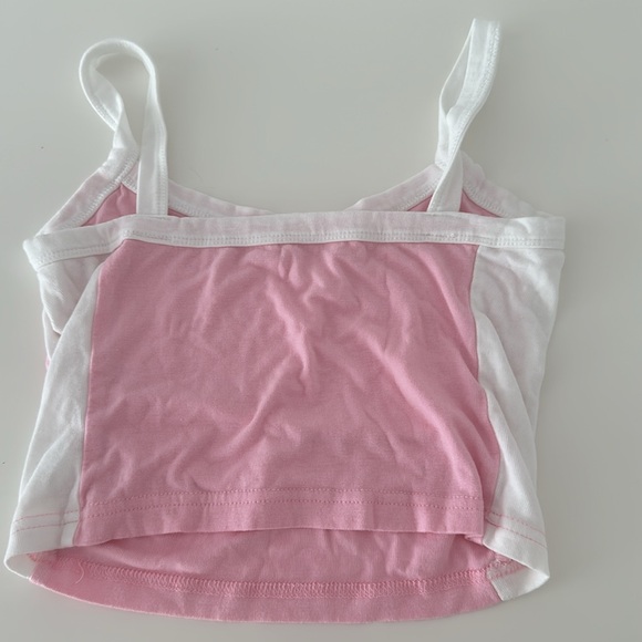 Pink and white tank top cropped, XS - Picture 2 of 3